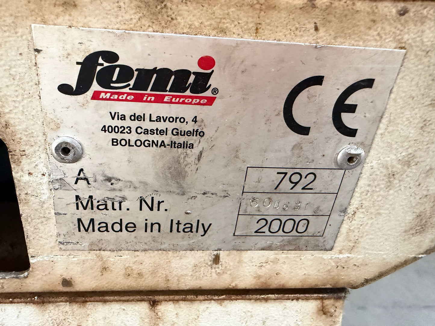 Segatrice a nastro FEMI 792 – 220V – Anno 2000 usata