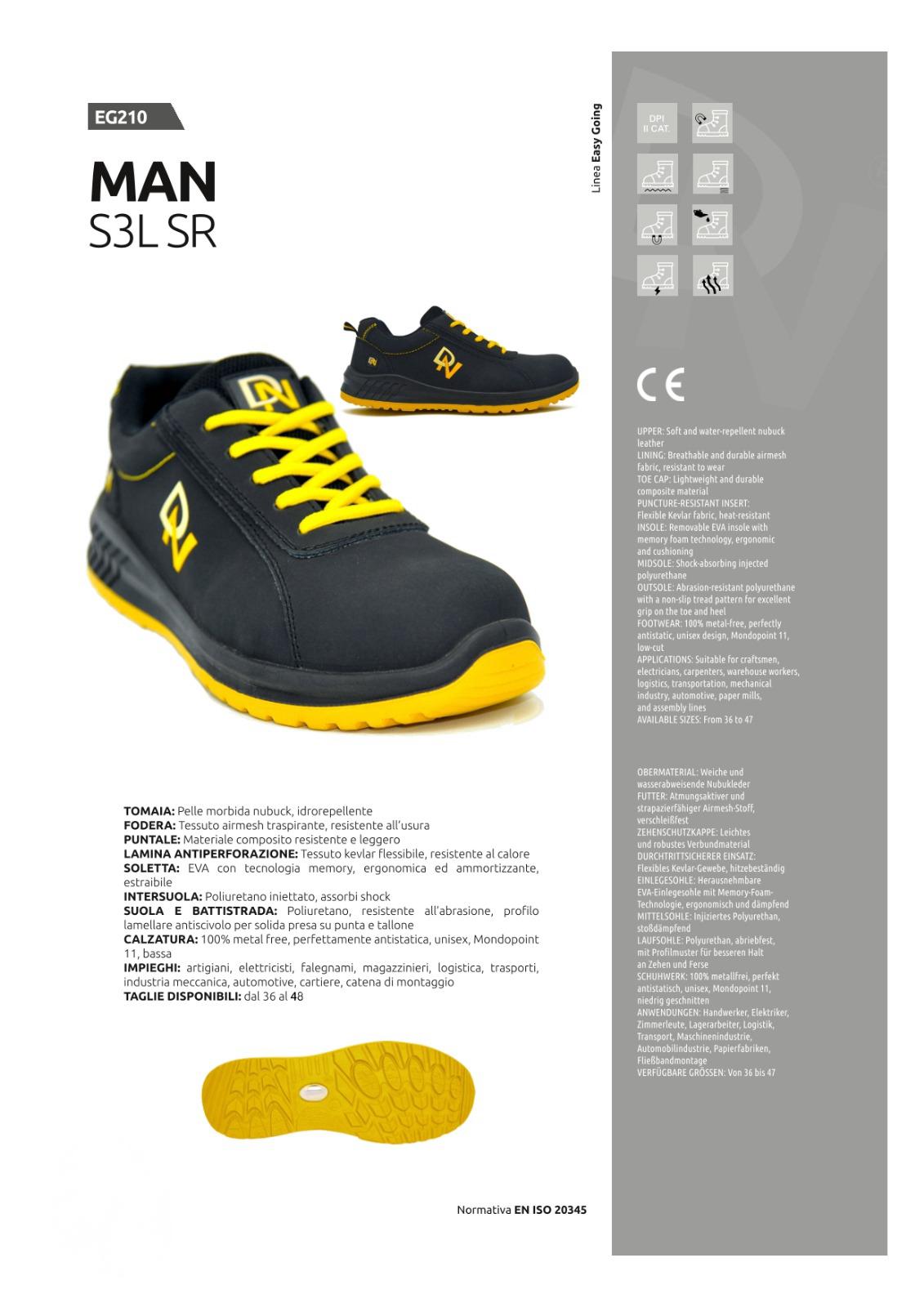 Scarpa antinfortunistica MAN S3 per officina metalmeccanica DANICO