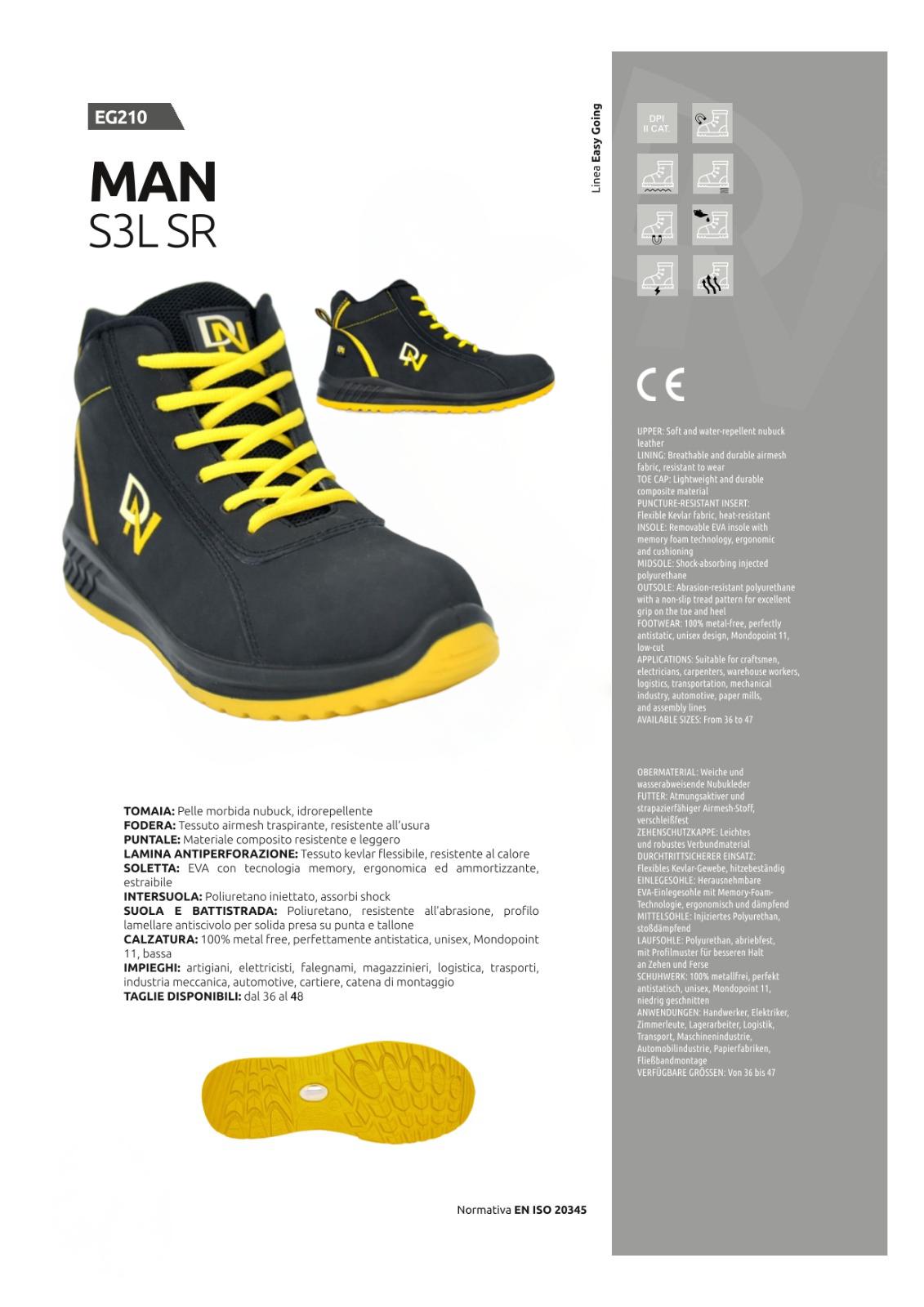 Scarpa antinfortunistica MAN-PLUS S3 per officina metalmeccanica dn