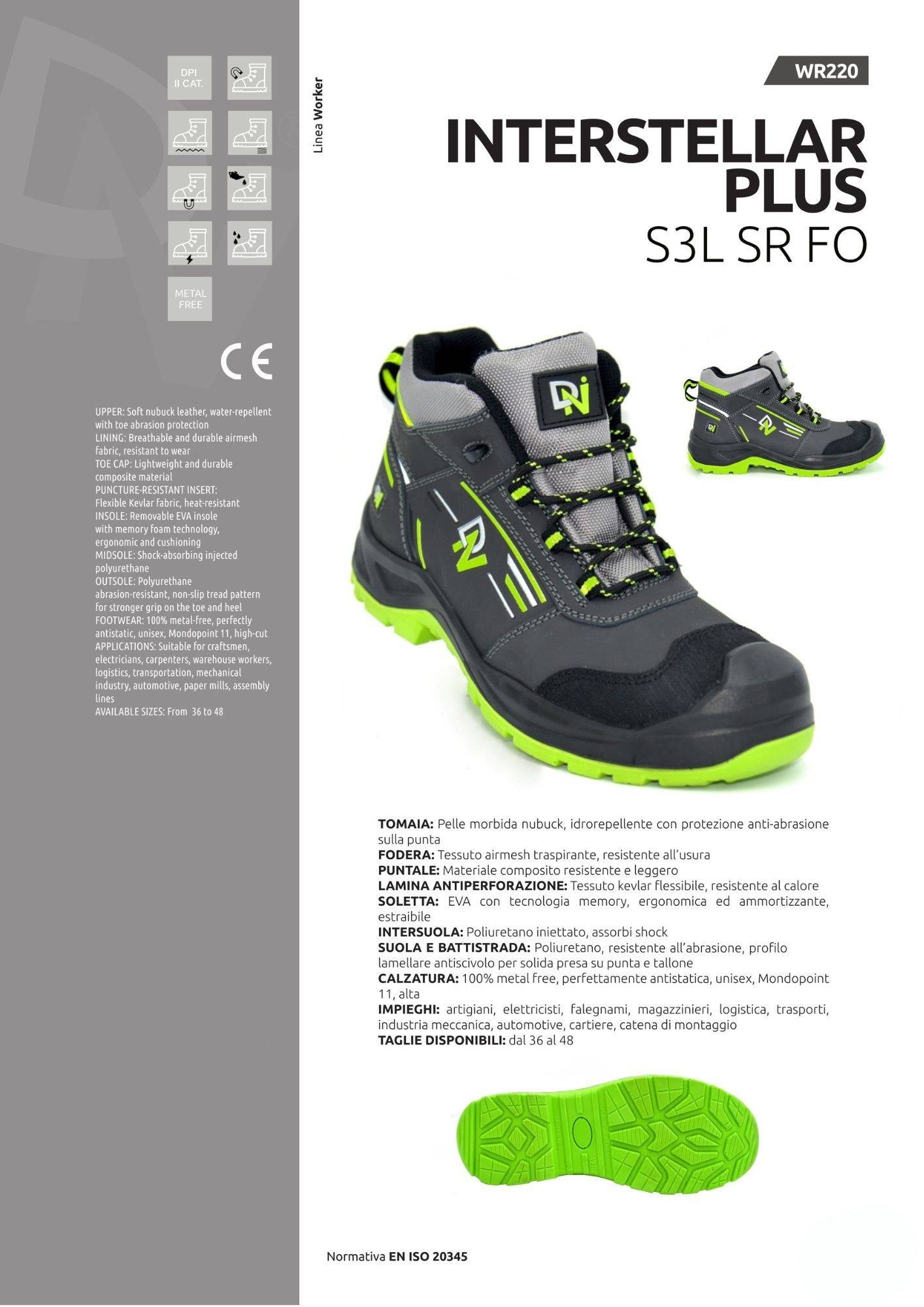 Scarpa antinfortunistica STELLAR PLUS S3L SR FO per officina metalmeccanica DANICO