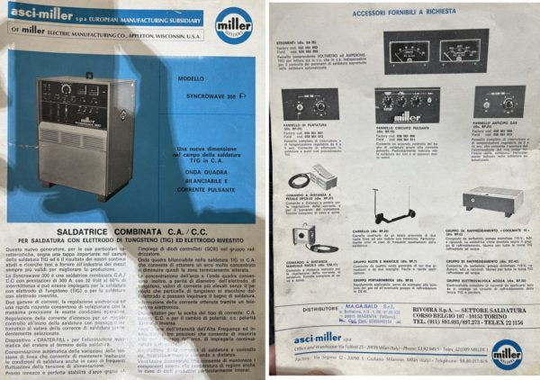 Saldatrice combinata ca cc MILLER Syncrowave 300 usata