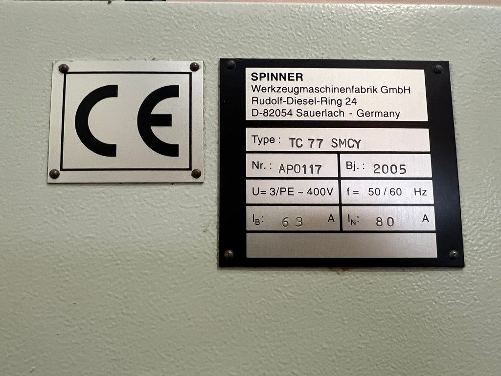 Tornio cnc motorizzato asse Y contromandrino SPINNER TC77 SMCY usato