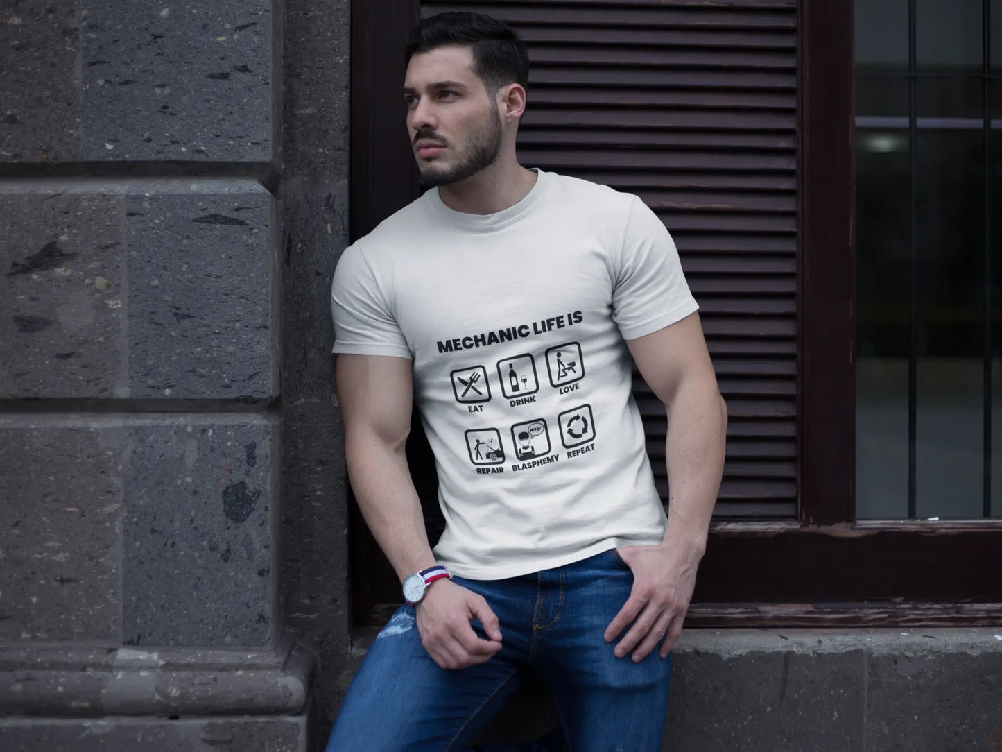 T-Shirt “Mechanic Life” – Merchandising Ufficiale il Metalmeccanico Di M