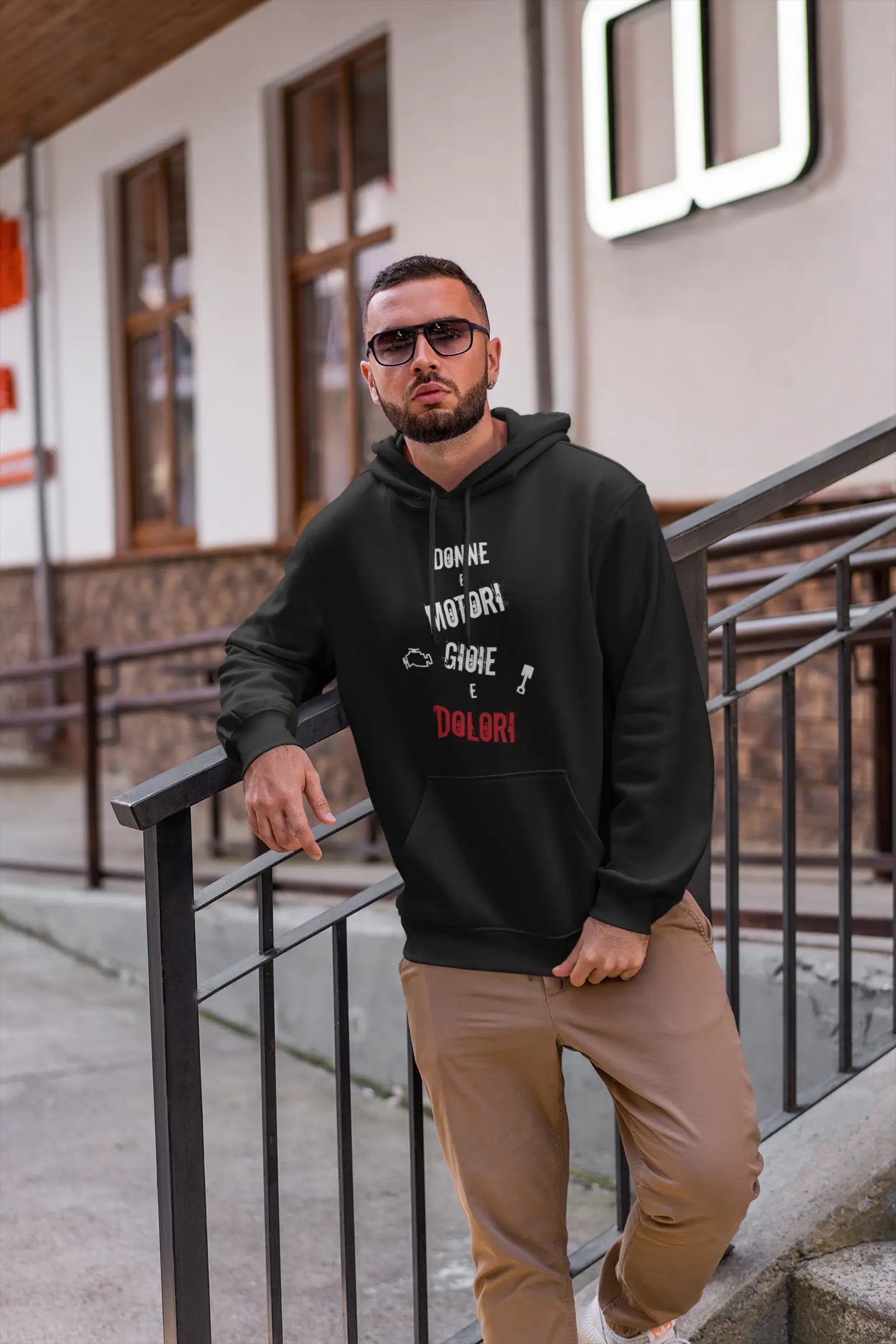 Felpa “Donne e Motori” – Hoodie nera (S–XXL) il Metalmeccanico Di M