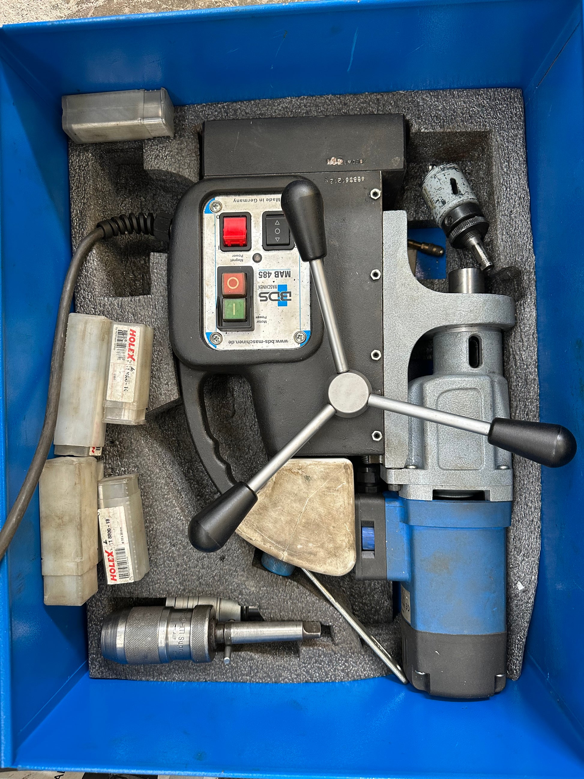 Trapano magnetico BDS Maschinen MAB 485 usato con accessori il Metalmeccanico Di M