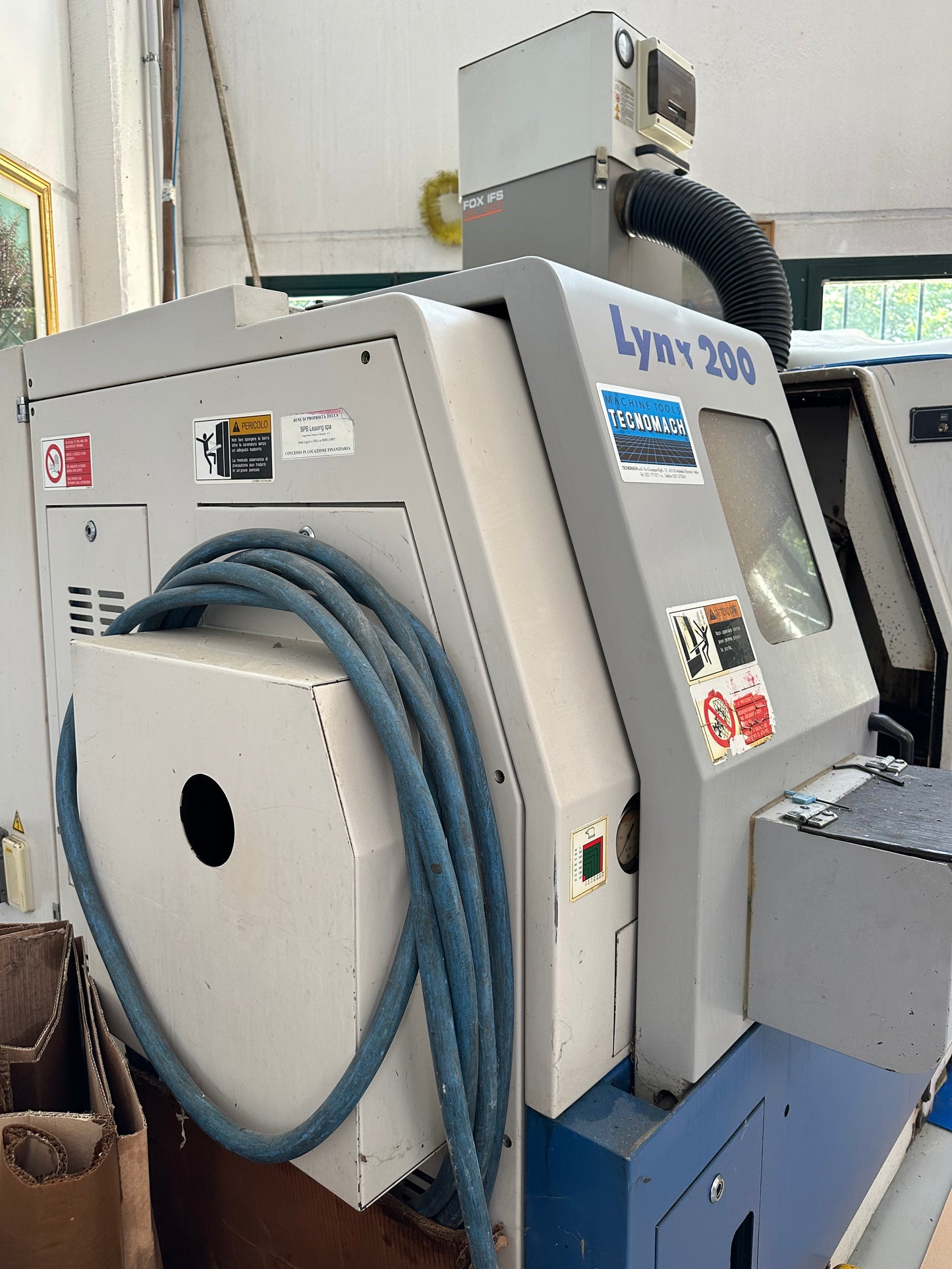 Tornio CNC Daewoo Lynx 200 B usato Fanuc 21-T con contropunta e aspiratore il Metalmeccanico Di M