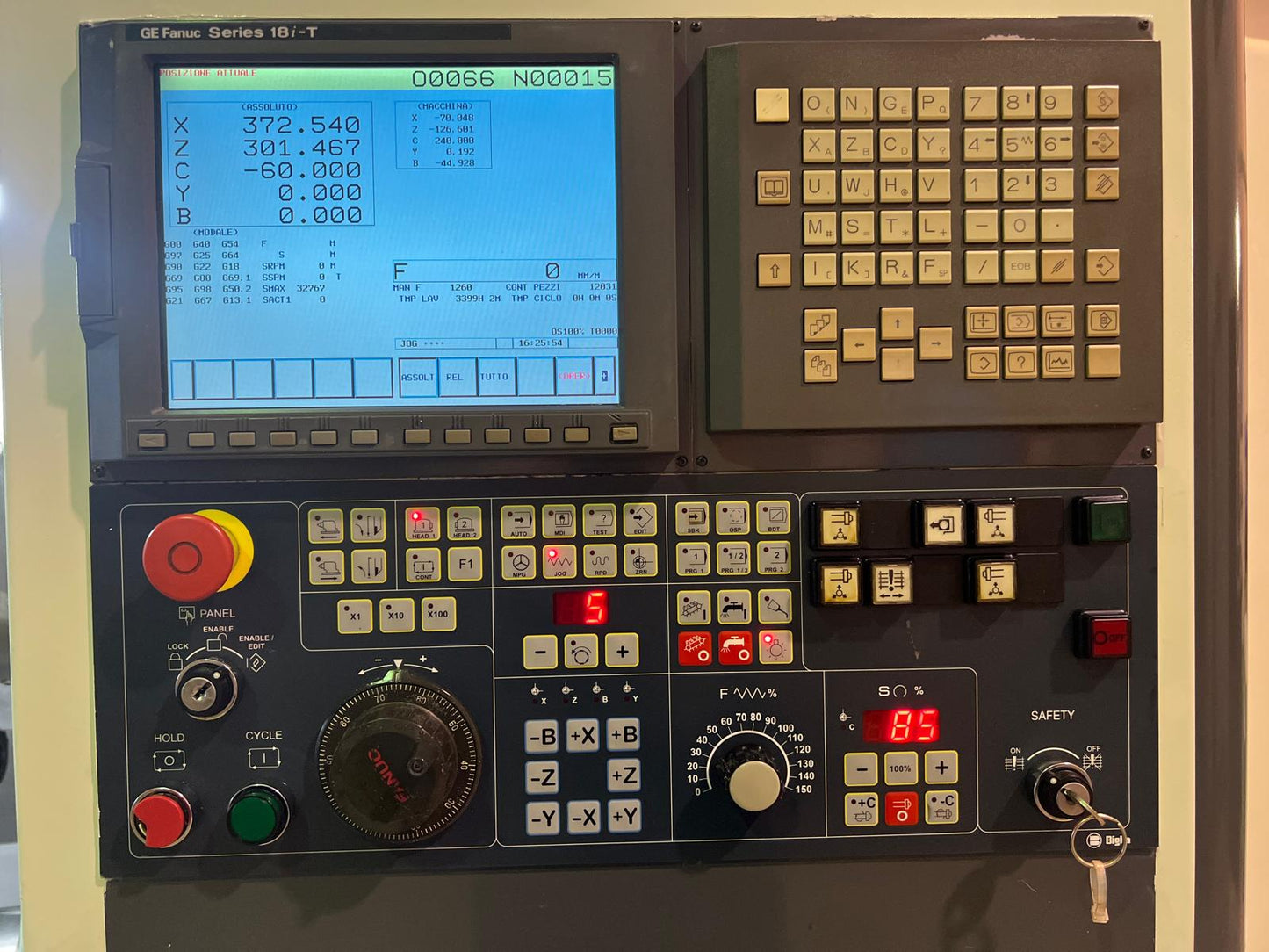 Tornio cnc motorizzato contromandrino BIGLIA B 501 YS usato il Metalmeccanico Di M