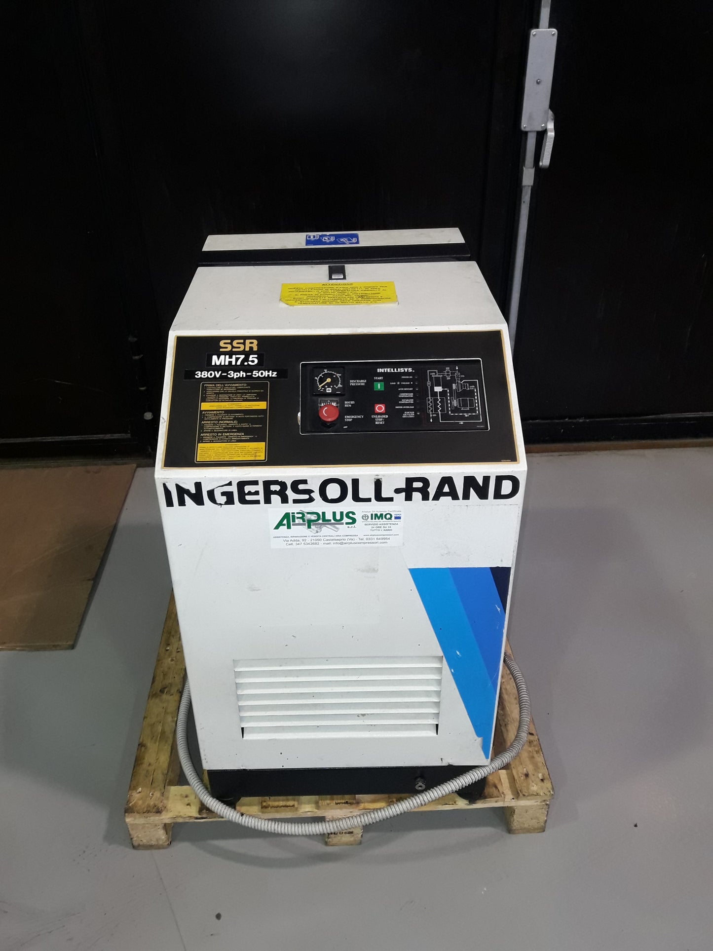 INGERSOLL RAND MH7,5 – Compressore a vite 7,5 kW (10 HP) – 10 bar – 1000 l/min – USATO REVISIONATO (0 ore) + GARANZIA il Metalmeccanico Di M