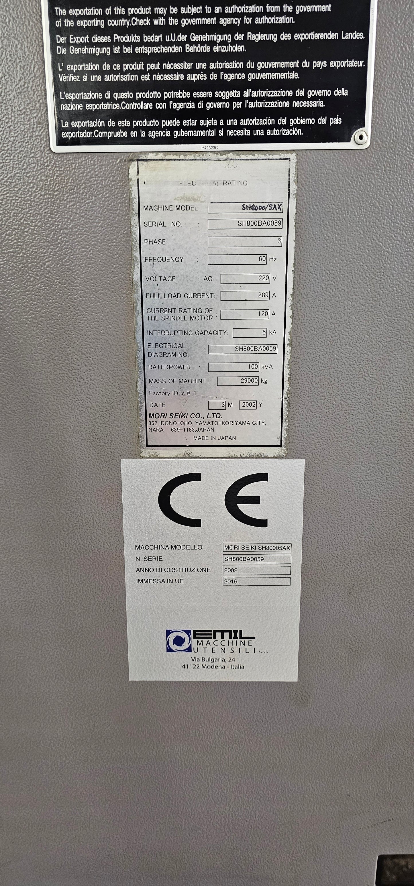 Centro di lavoro orizzontale 5 assi MORI SEIKI SH8000/5AX – Usato il Metalmeccanico Di M