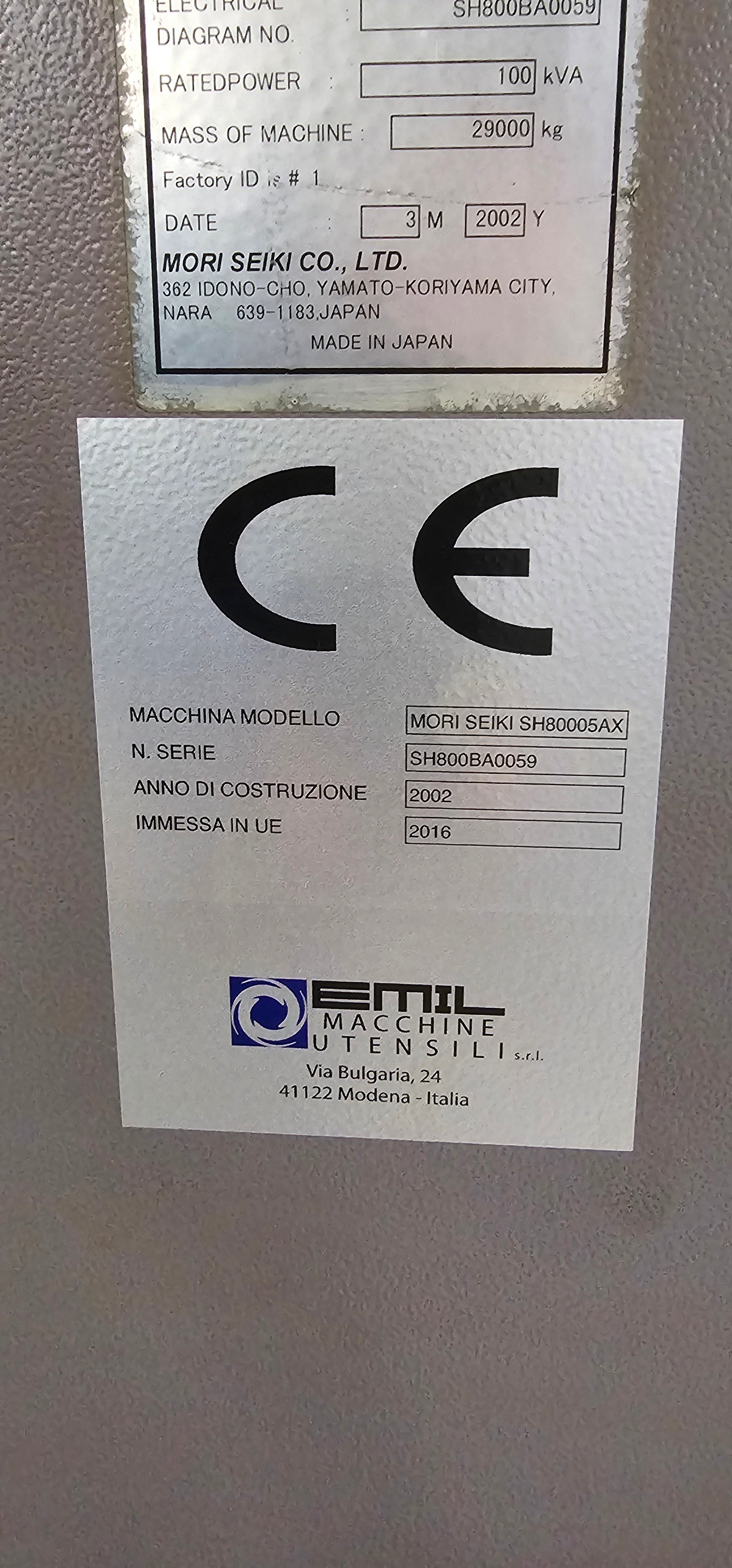 Centro di lavoro orizzontale 5 assi MORI SEIKI SH8000/5AX – Usato il Metalmeccanico Di M