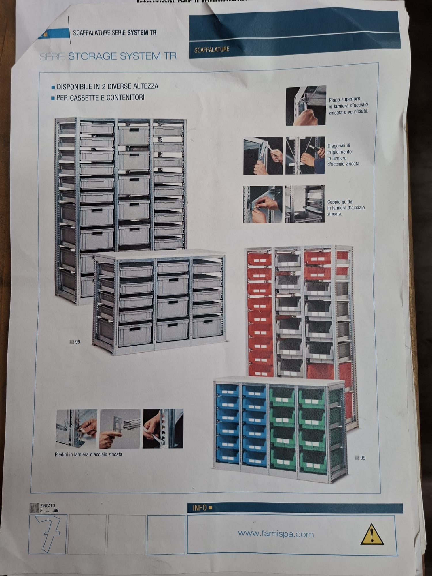 Scaffalature metalliche per magazzino minuteria con cassette in plastica il Metalmeccanico Di M
