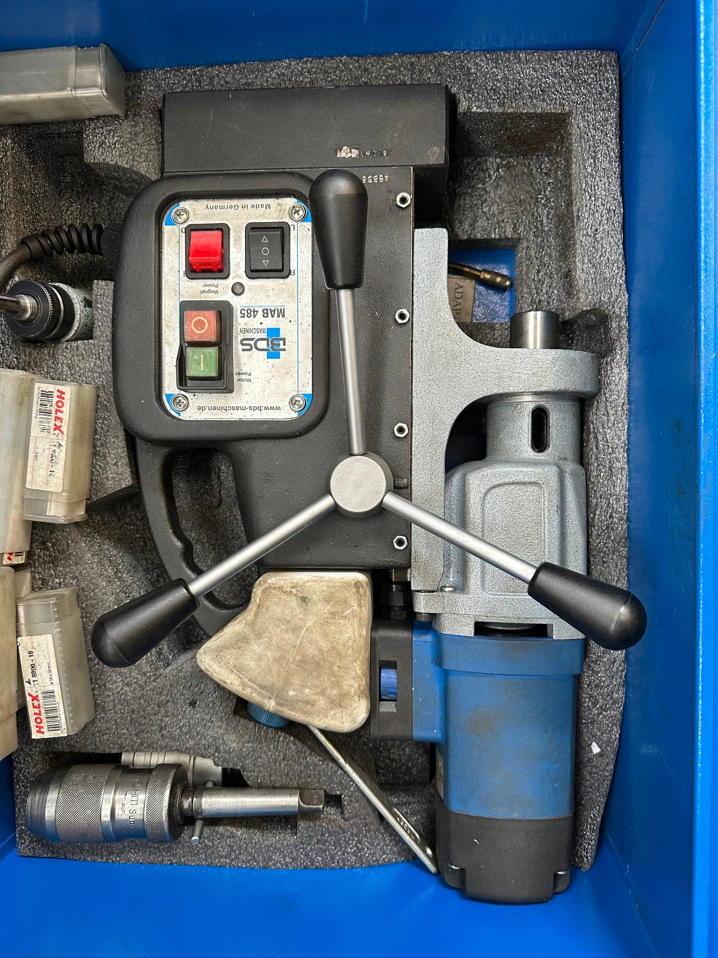 Trapano magnetico BDS Maschinen MAB 485 usato con accessori il Metalmeccanico Di M