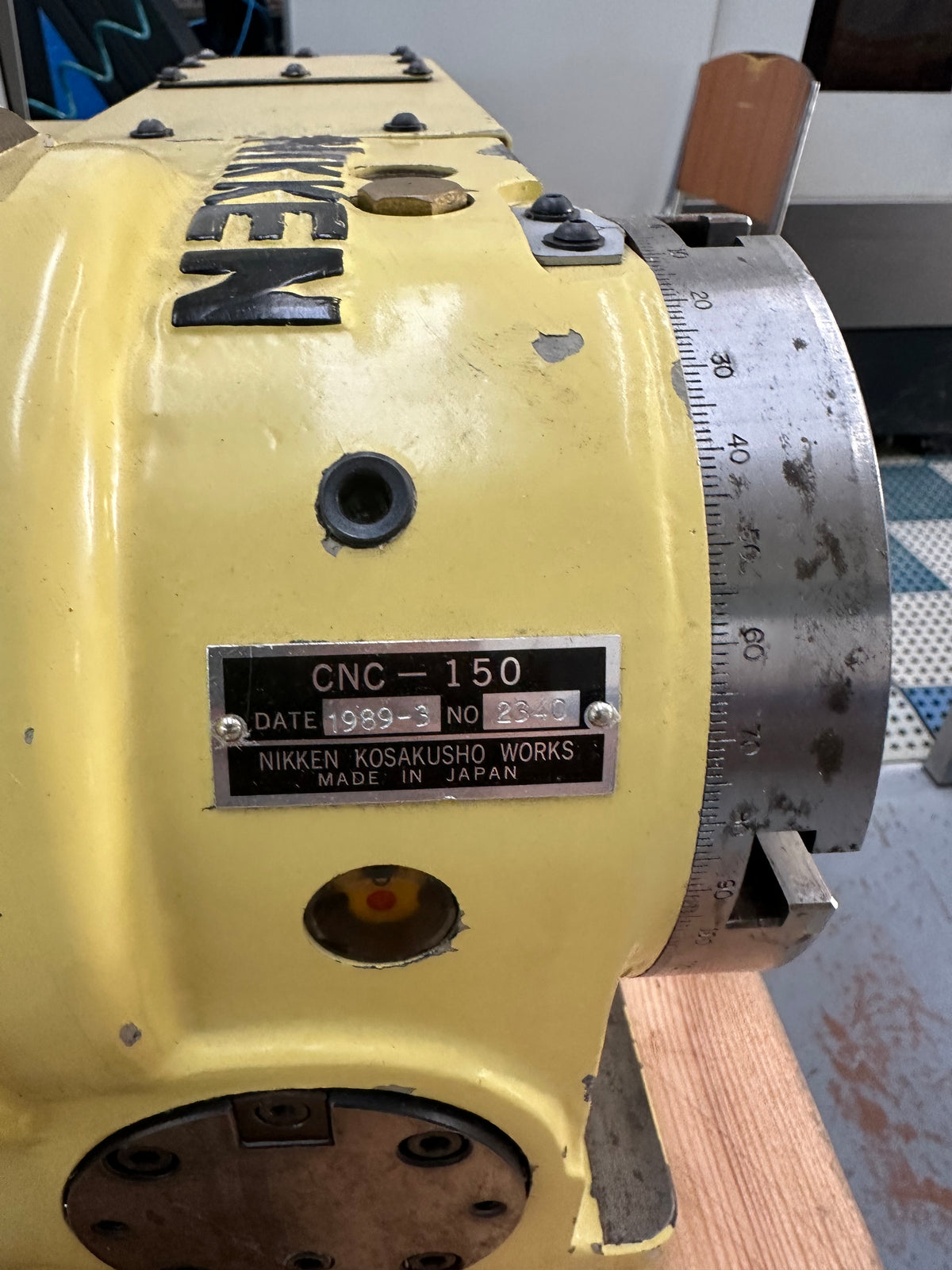 4° asse Nikken CNC-150 con controllo Alpha e documentazione – usato il Metalmeccanico Di M