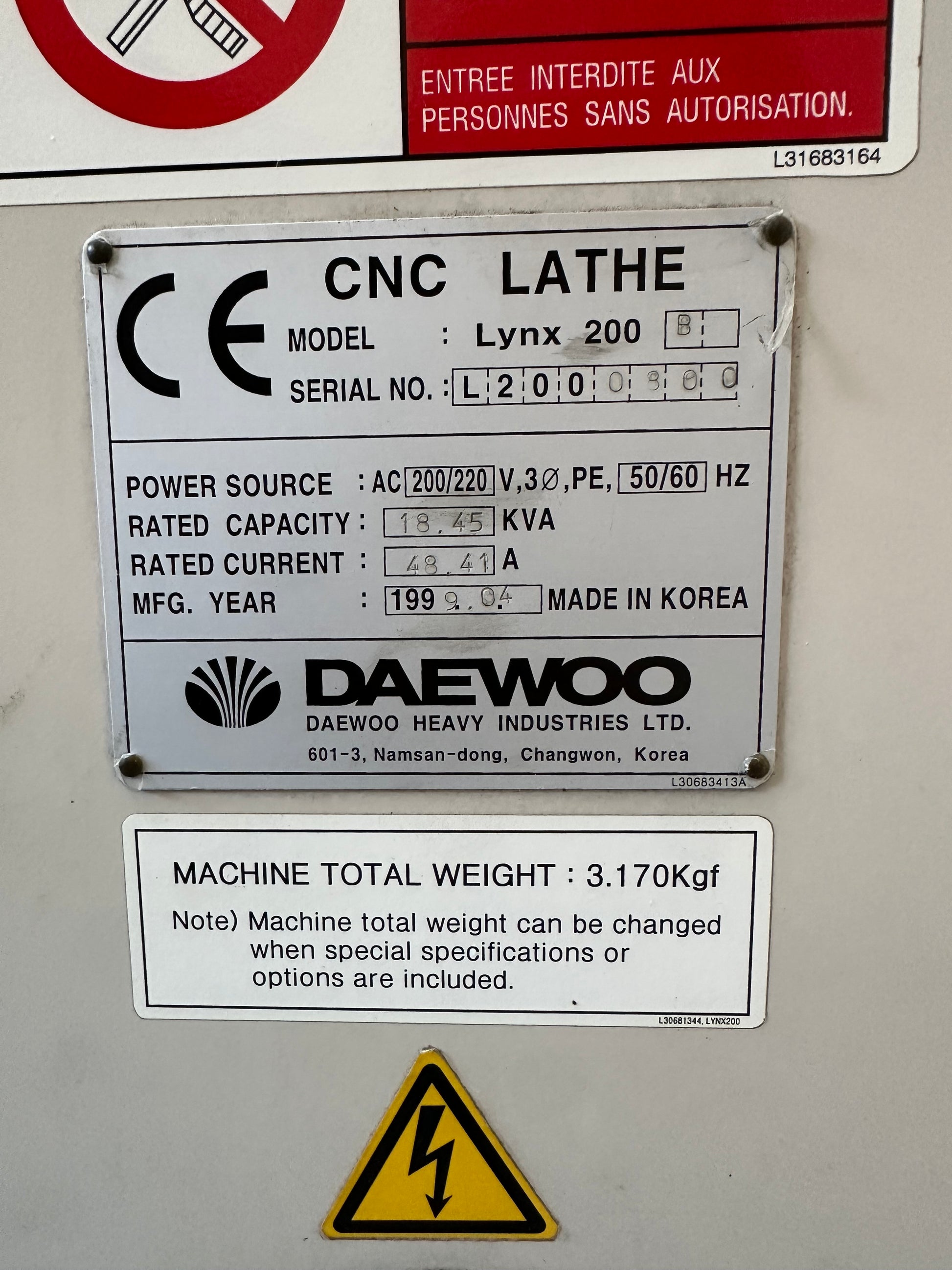 Tornio CNC Daewoo Lynx 200 B usato Fanuc 21-T con contropunta e aspiratore il Metalmeccanico Di M