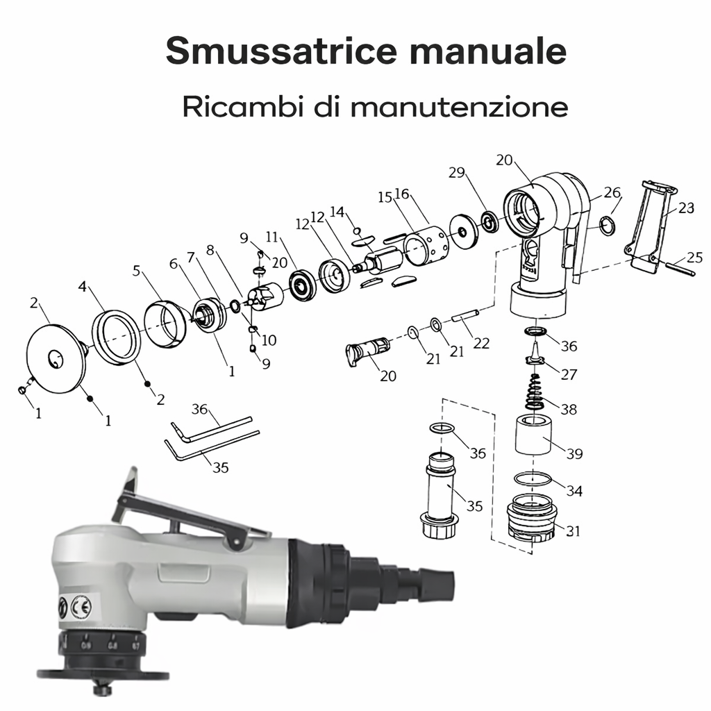 Smussatrice Pneumatica Portatile 45 gradi il Metalmeccanico Di M