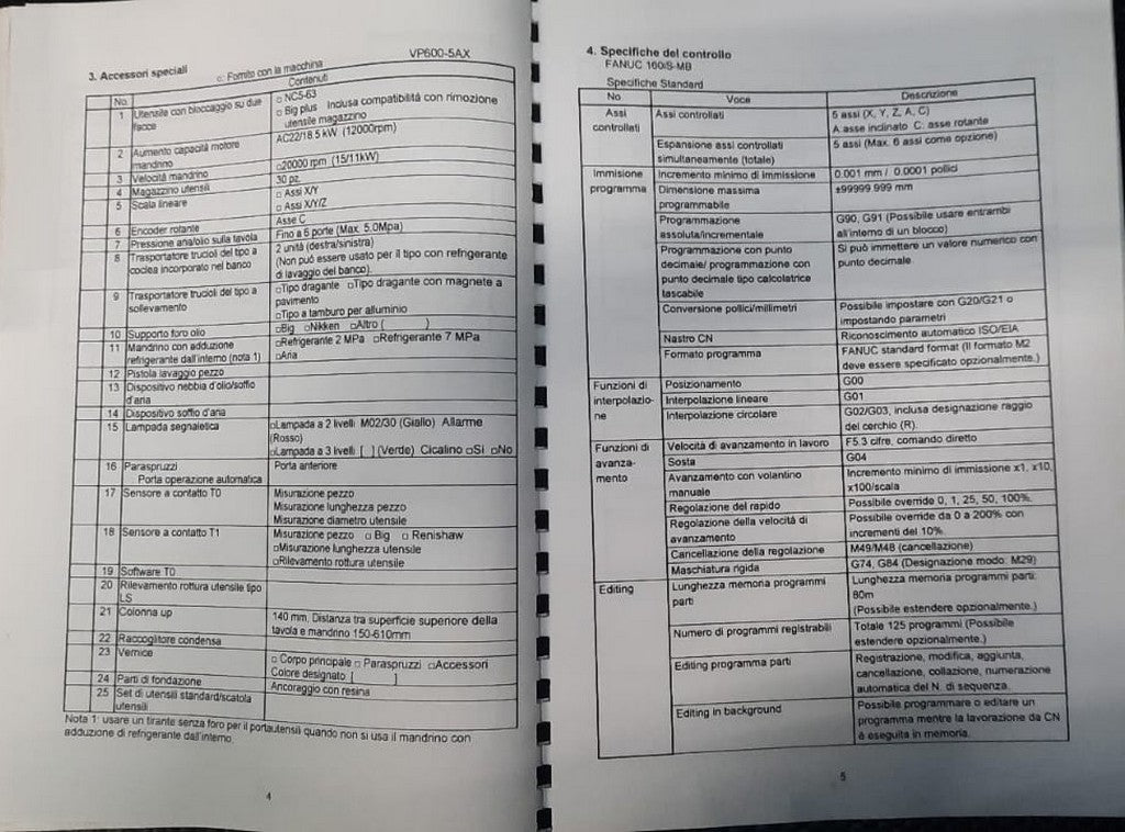 Centro di lavoro 5 assi continui ad alta velocità OKK VP600 5AX usato il Metalmeccanico Di M