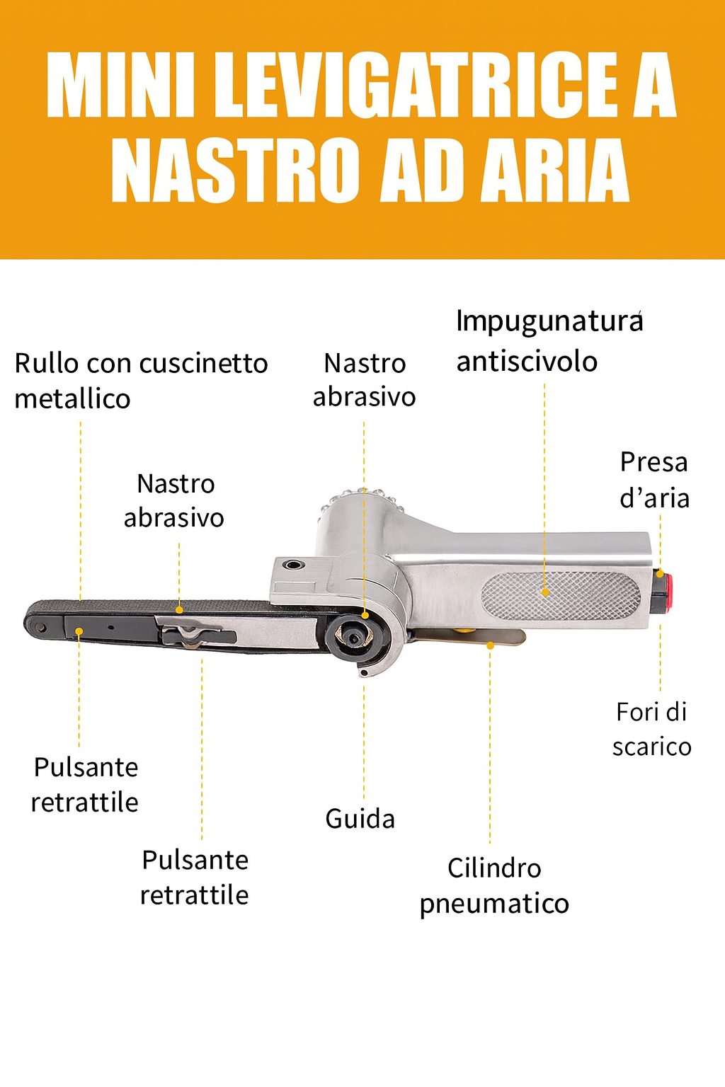 Levigatrice a nastro Pneumatica