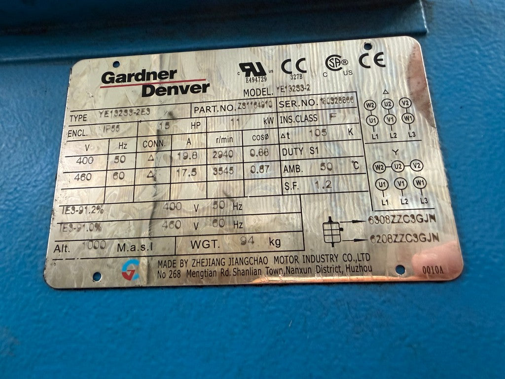 Compressore rotativo silenziato GARDENER DENVER L11 10A usato il Metalmeccanico Di M