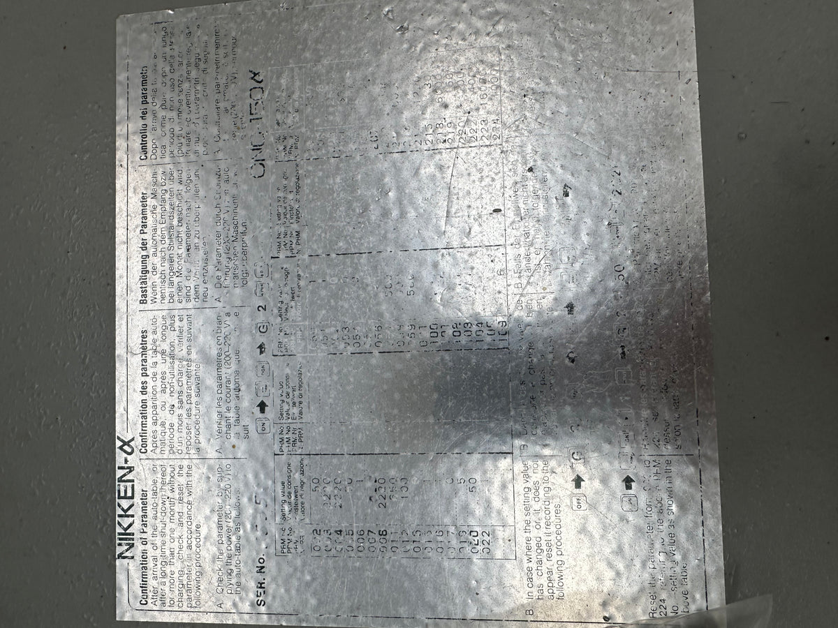 4° asse Nikken CNC-150 con controllo Alpha e documentazione – usato il Metalmeccanico Di M