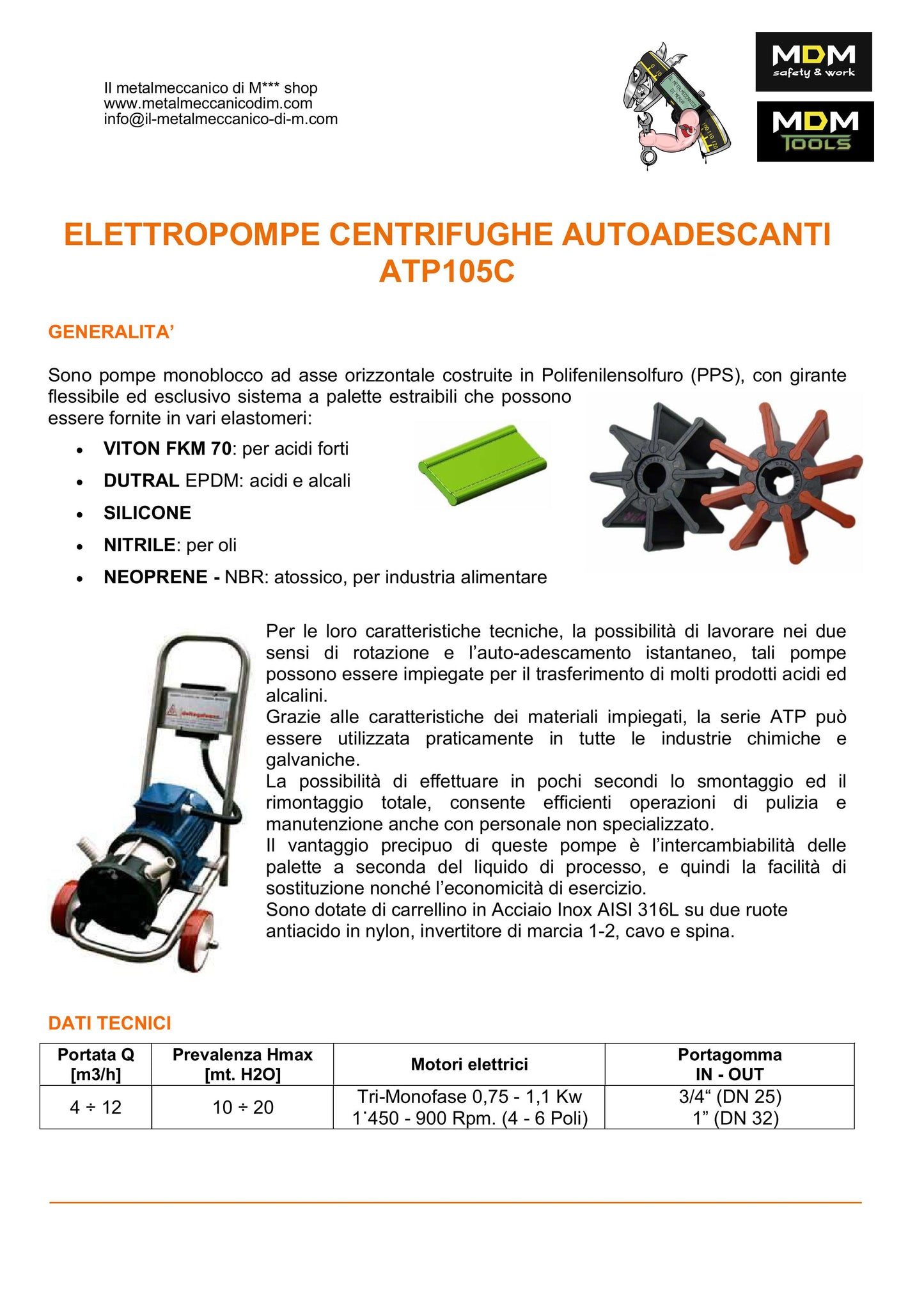 Pompa di travaso per liquidi macchine utensili