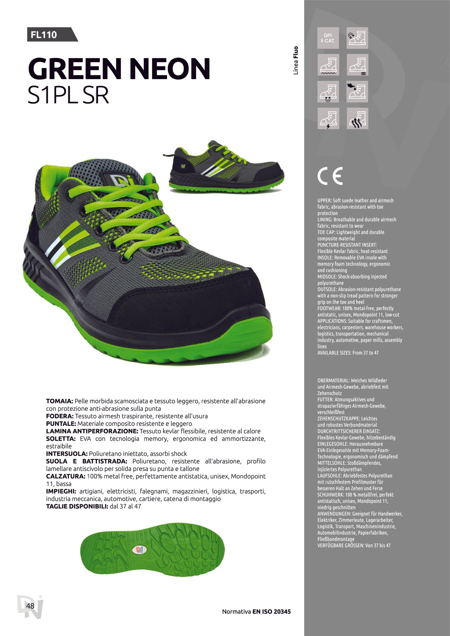 Scarpa antinfortunistica GREEN S1 PLSR per meccanico auto e magazzino