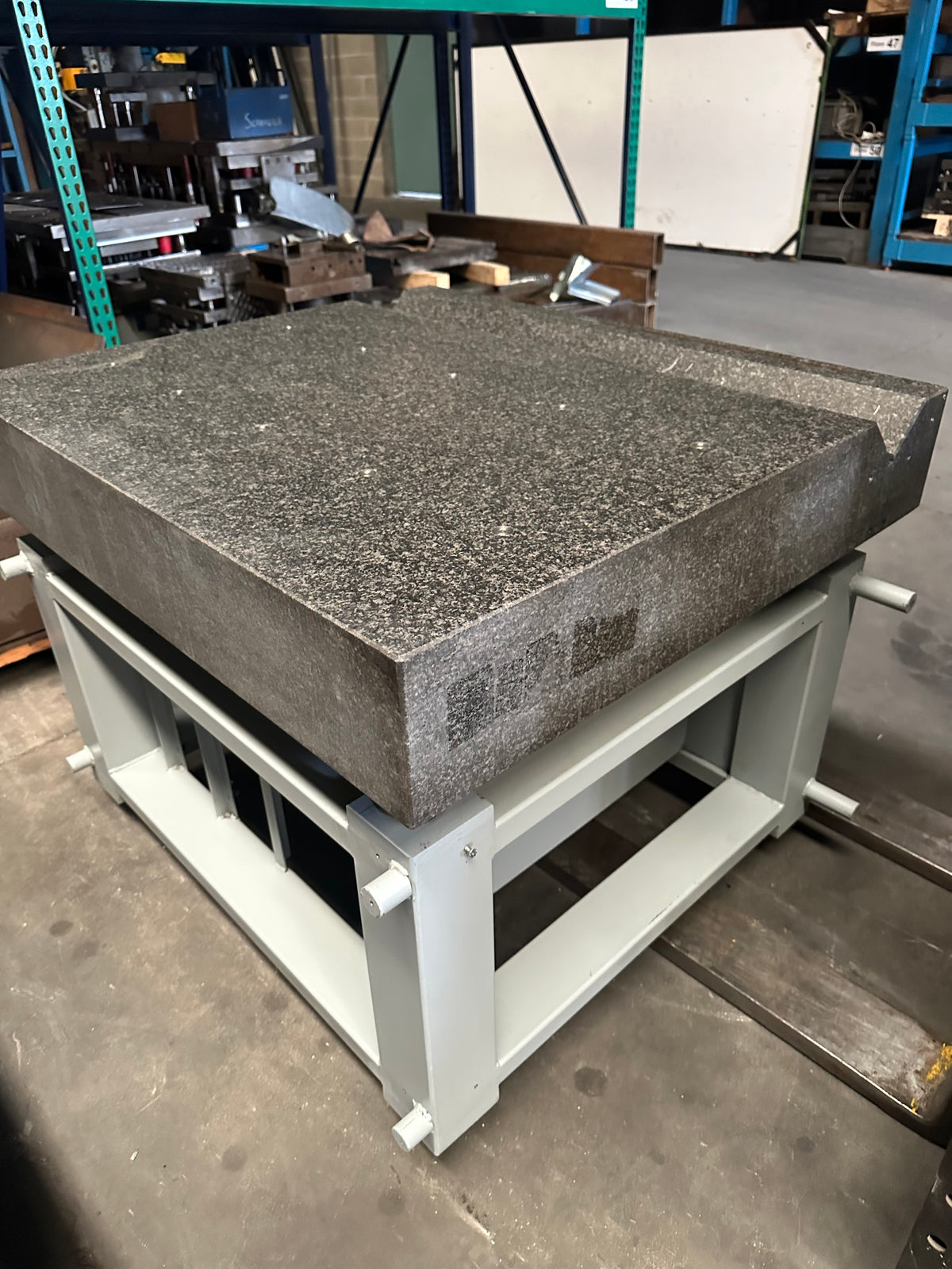 Piano di riscontro in granito POLI 1000 × 890 mm con supporto – Usato il Metalmeccanico Di M