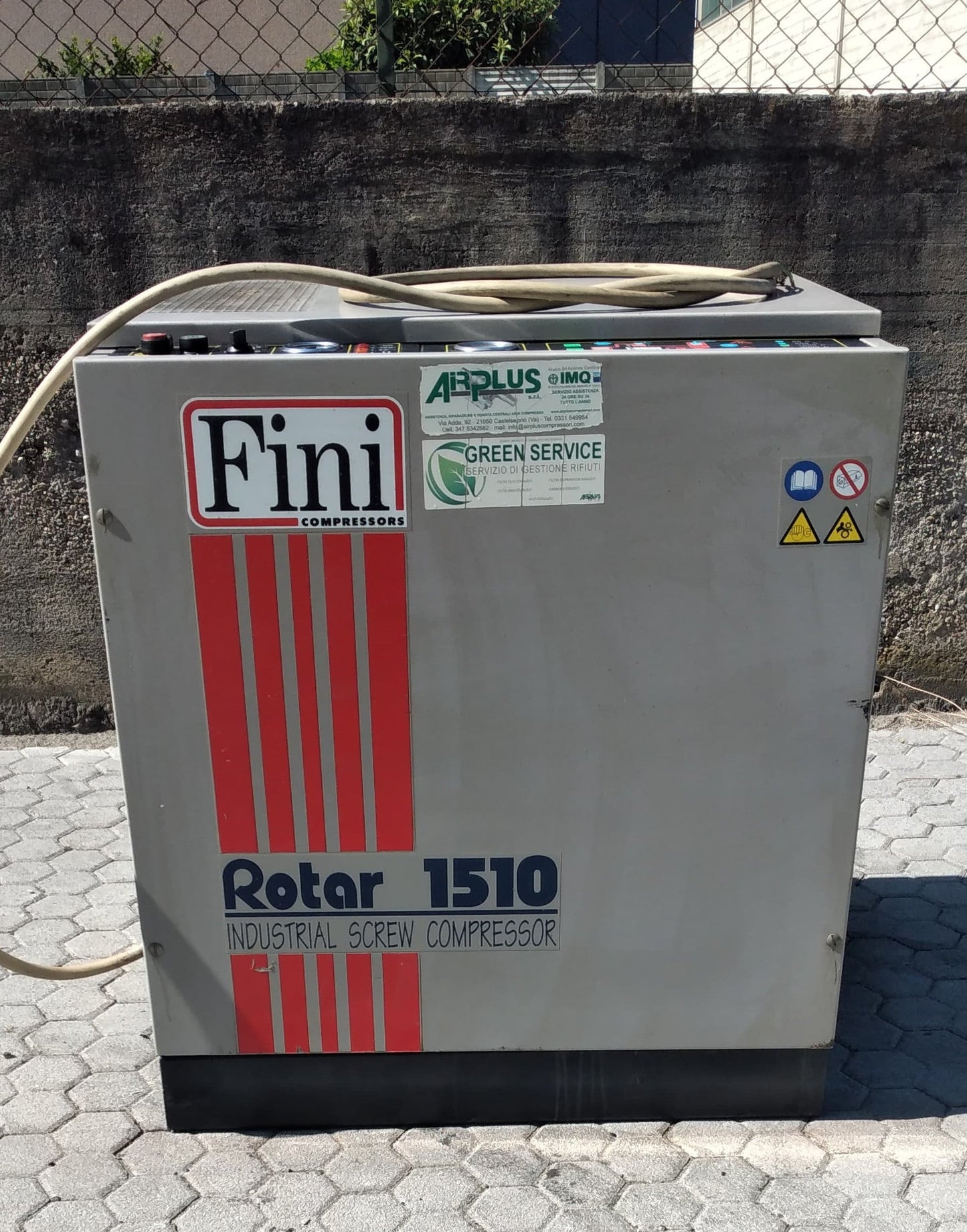 FINI ROTAR 1510 (1999) – Compressore a vite 11 kW (15 HP) – 10 bar – 1500 l/min – USATO REVISIONATO (0 ore) + GARANZIA 6 MESI il Metalmeccanico Di M
