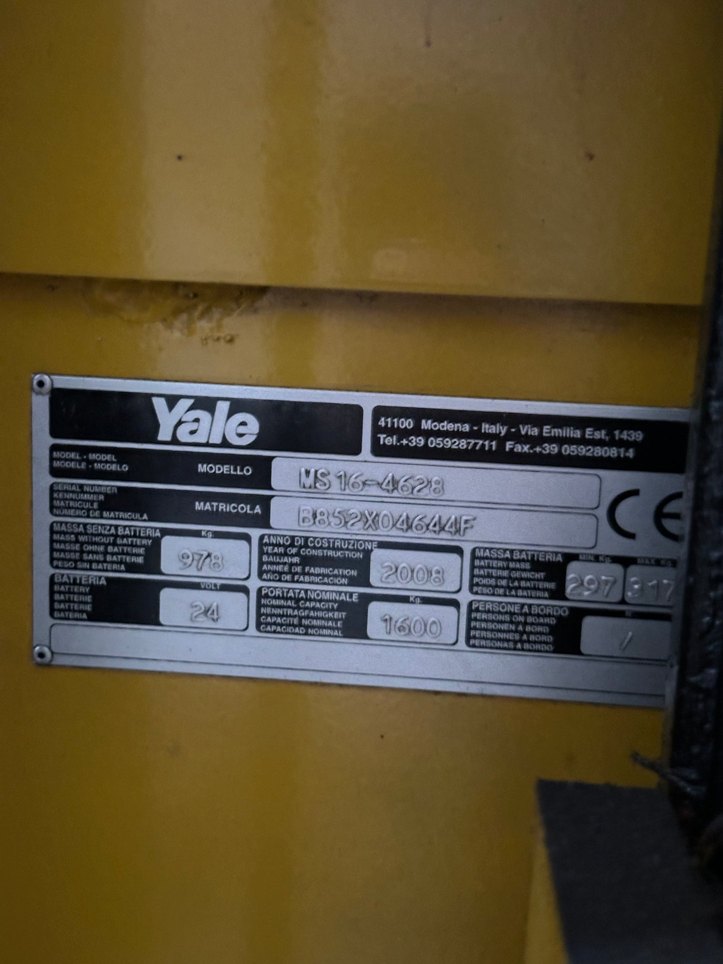 Transpallet elettrico retrattile YALE USATO