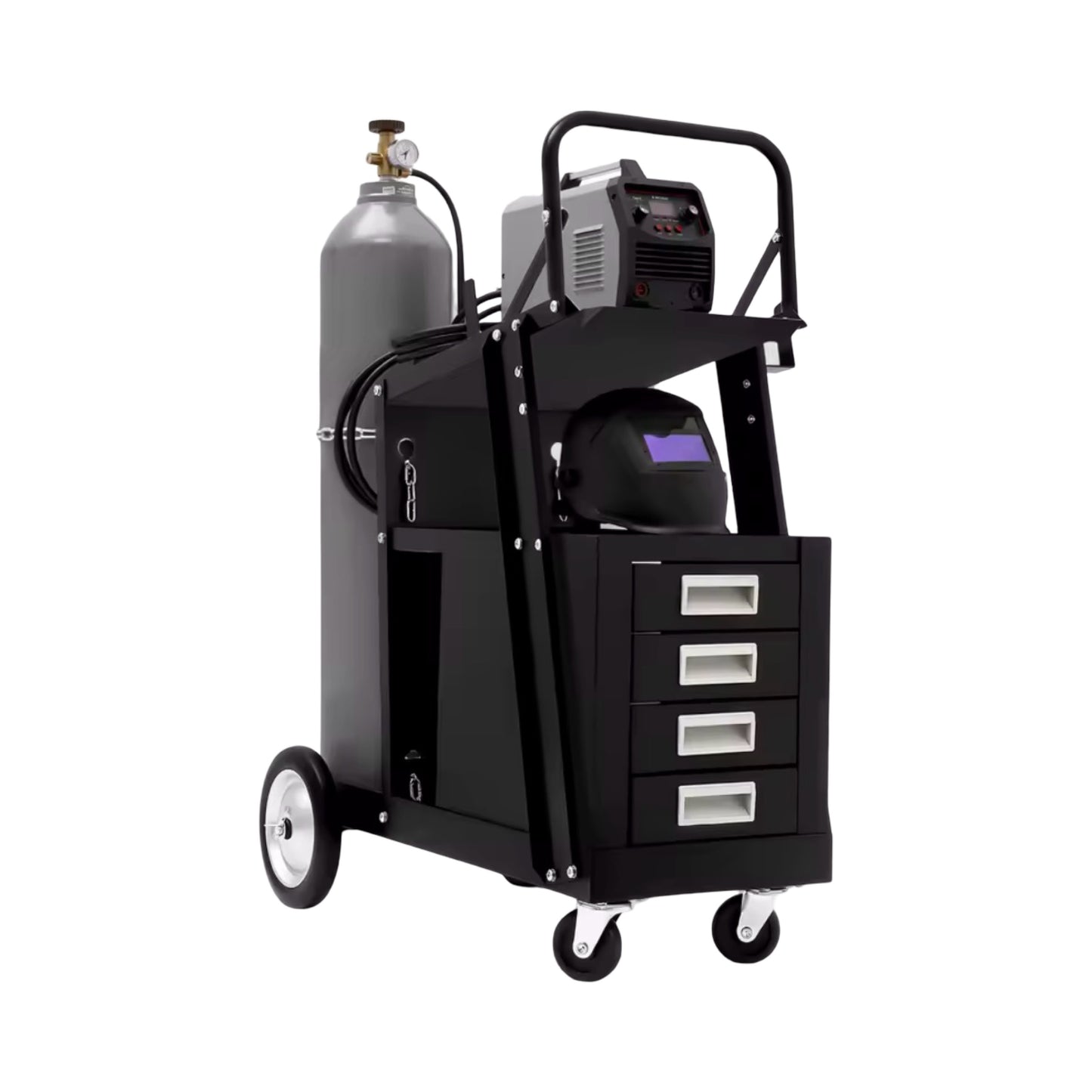 Carrello per saldatura con ruote e 4 cassetti porta saldatrice MIG TIG plasma il Metalmeccanico Di M