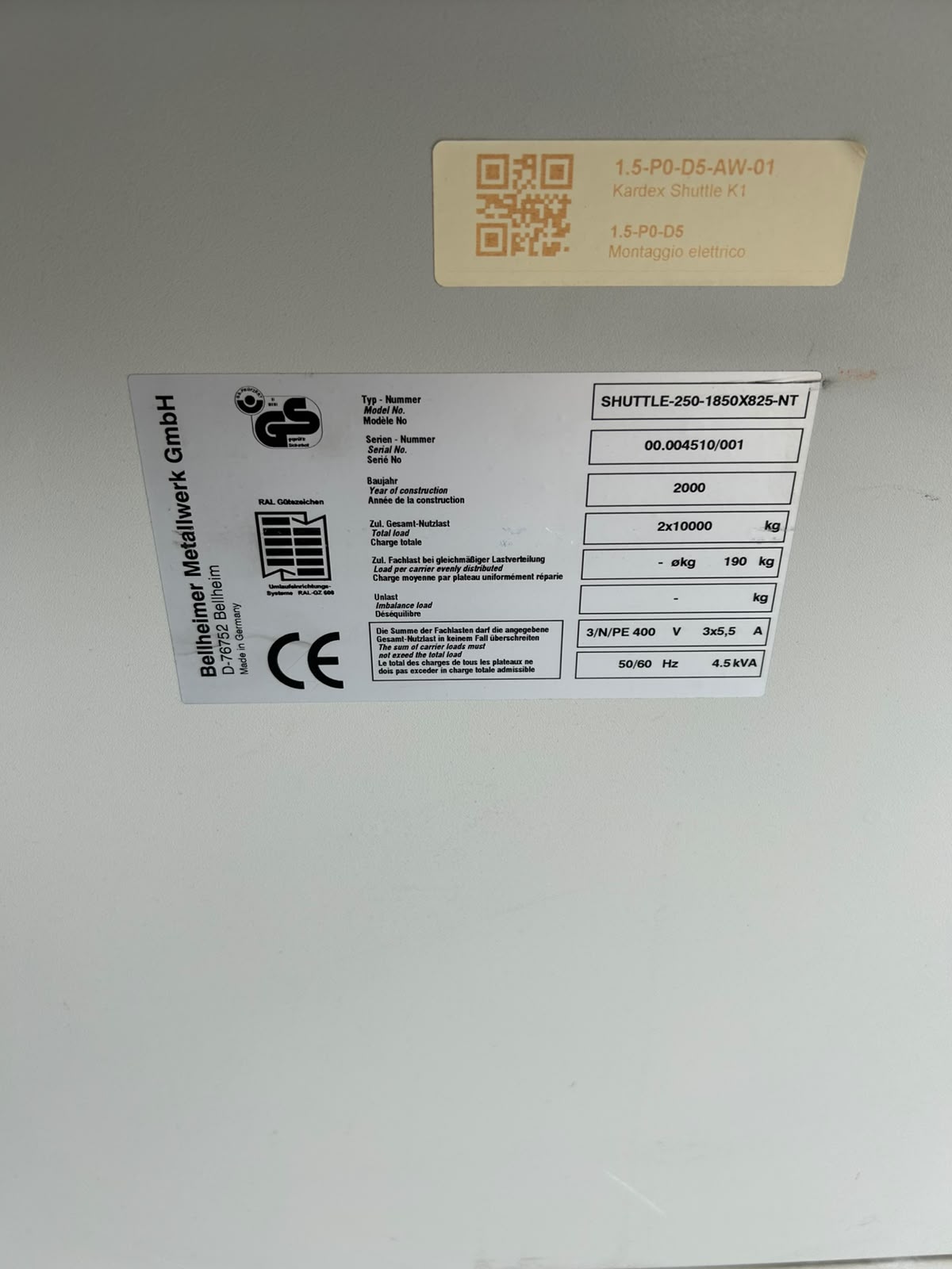 Blocco di 5 Magazzini Verticali Kardex Shuttle Usati – Anni 2000 / 2007 il Metalmeccanico Di M
