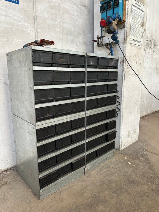 Cassettiera portaminuteria industriale Fami a 2 moduli con cassetti estraibili – usata il Metalmeccanico Di M