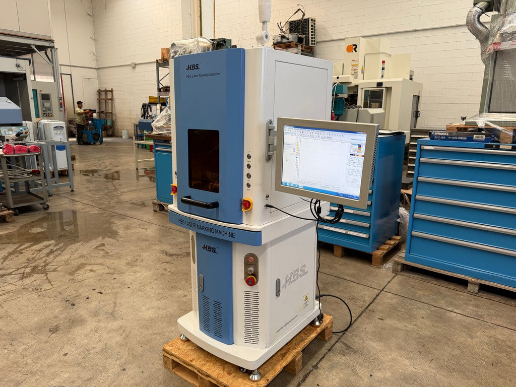 Marcatrice laser HBS GQ 20A con asse rotante usata il Metalmeccanico Di M