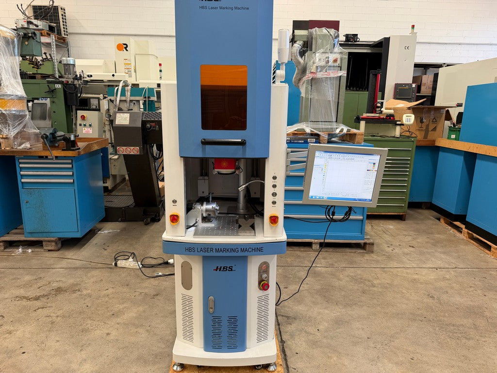 Marcatrice laser HBS GQ 20A con asse rotante usata il Metalmeccanico Di M