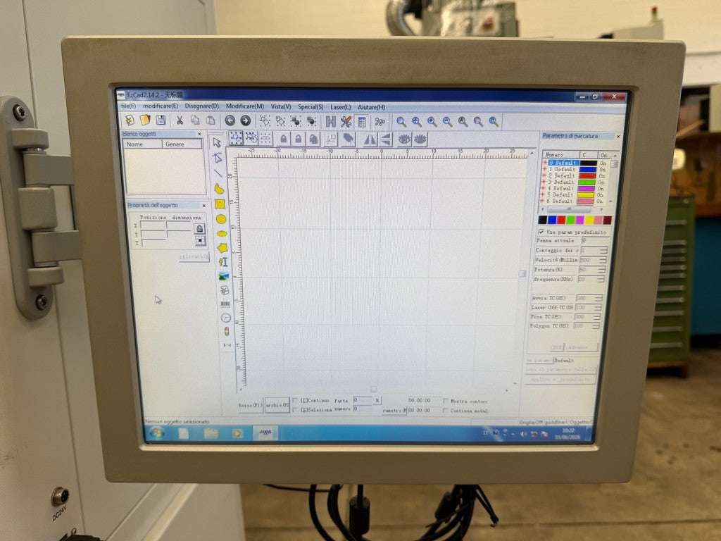 Marcatrice laser HBS GQ 20A con asse rotante usata il Metalmeccanico Di M