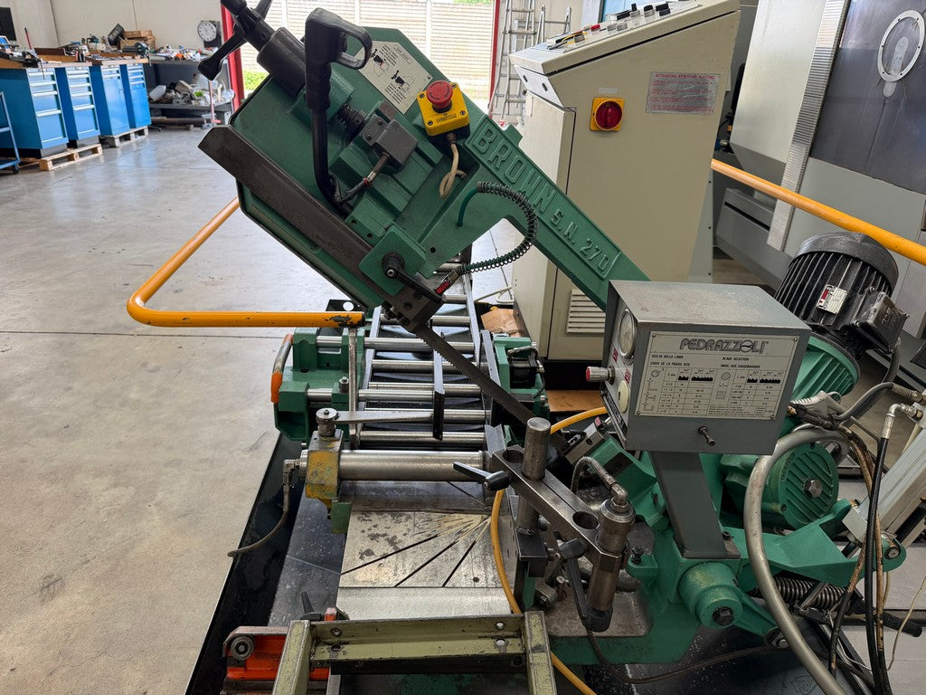 Segatrice a nastro automatica PEDRAZZOLI BROWN 270 S AP-CN usata il Metalmeccanico Di M