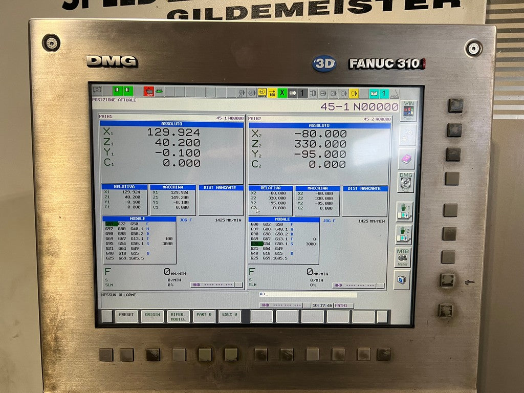 Tornio cnc a fantina mobile GILDEMEISTER SPEED 20-8 LINEAR usato
