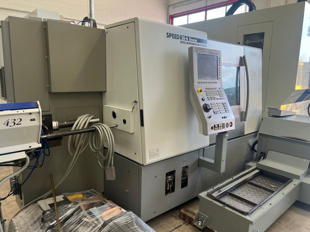 Tornio cnc a fantina mobile GILDEMEISTER SPEED 20-8 LINEAR usato