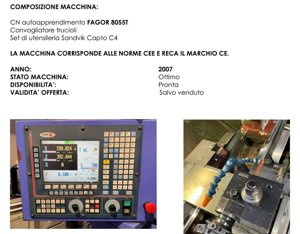 Tornio cnc autoapprendimento 2 assi ECOCA EL 4610E usato RICONDIZIONATO il Metalmeccanico Di M