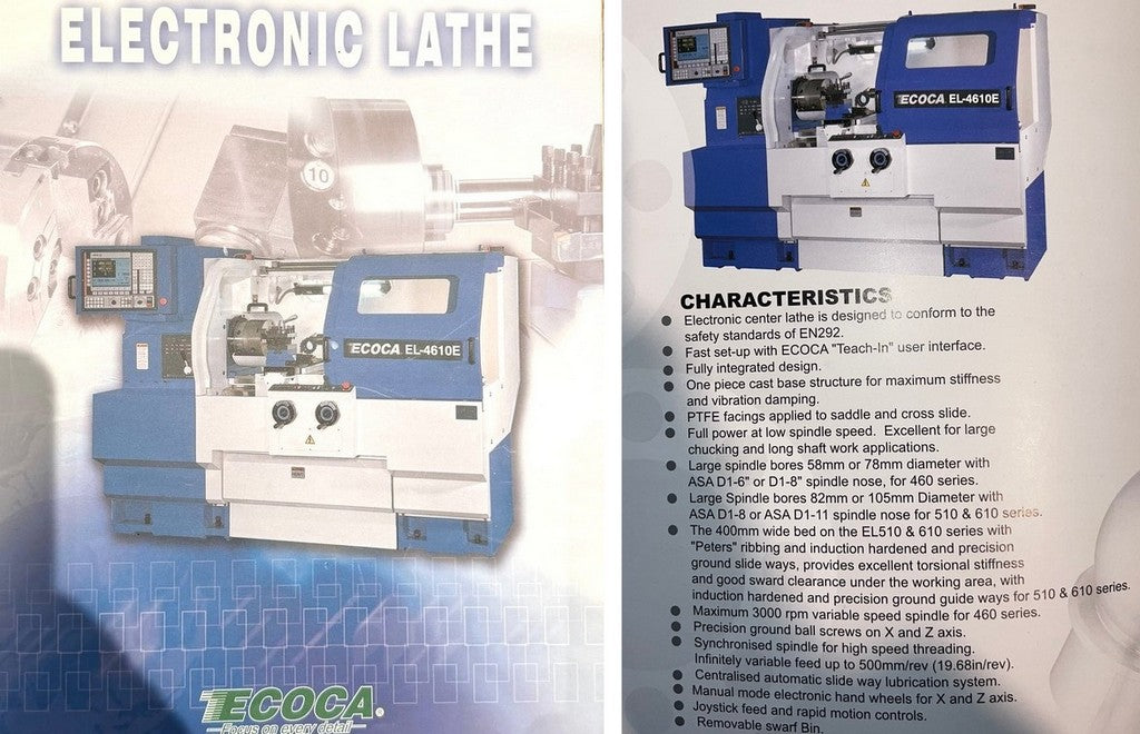 Tornio cnc autoapprendimento 2 assi ECOCA EL 4610E usato RICONDIZIONATO il Metalmeccanico Di M