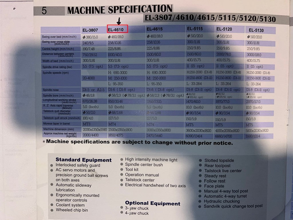 Tornio cnc autoapprendimento 2 assi ECOCA EL 4610E usato RICONDIZIONATO il Metalmeccanico Di M