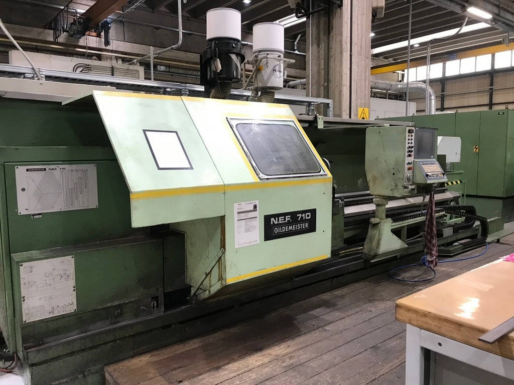 Tornio cnc banco piano GILDEMEISTER NEF 710×3000 usato il Metalmeccanico Di M