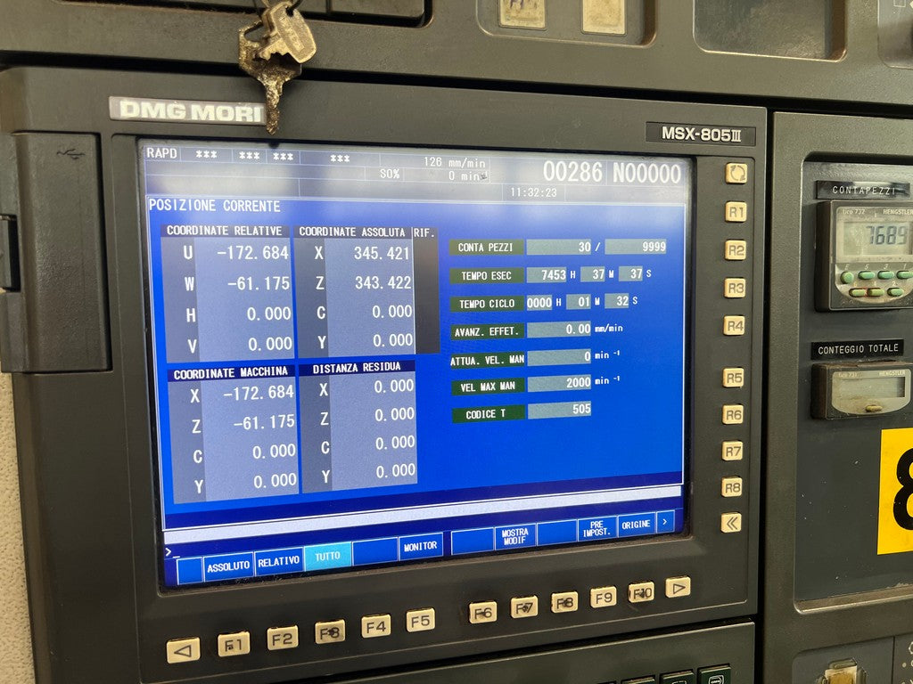 Tornio cnc motorizzato asse Y MORI SEIKI SL 2500 Y usato il Metalmeccanico Di M