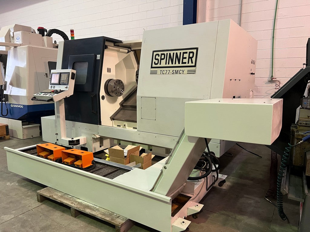 Tornio cnc motorizzato asse Y contromandrino SPINNER TC77 SMCY usato