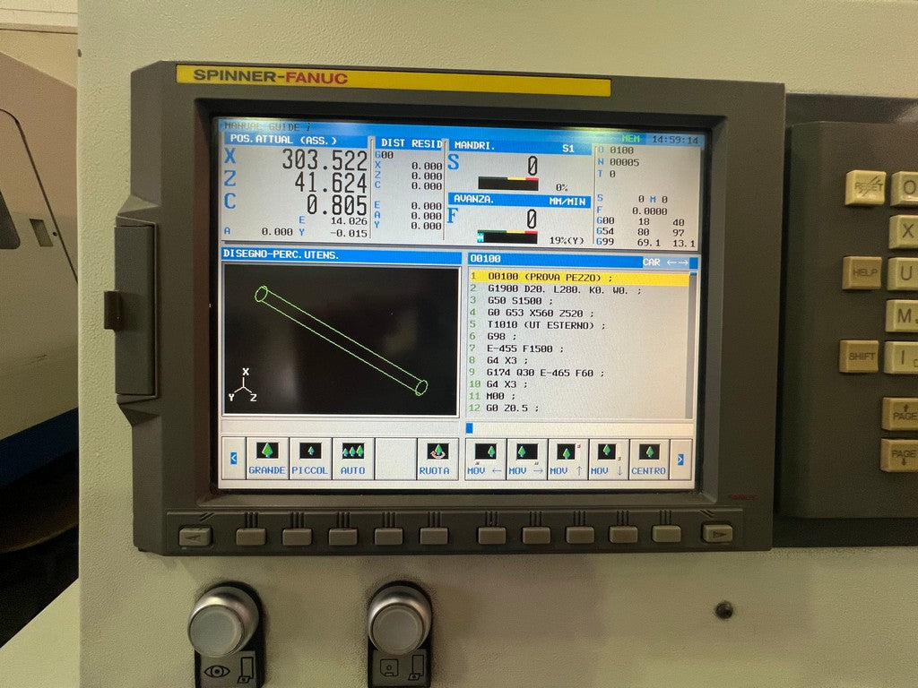 Tornio cnc motorizzato asse Y contromandrino SPINNER TC77 SMCY usato