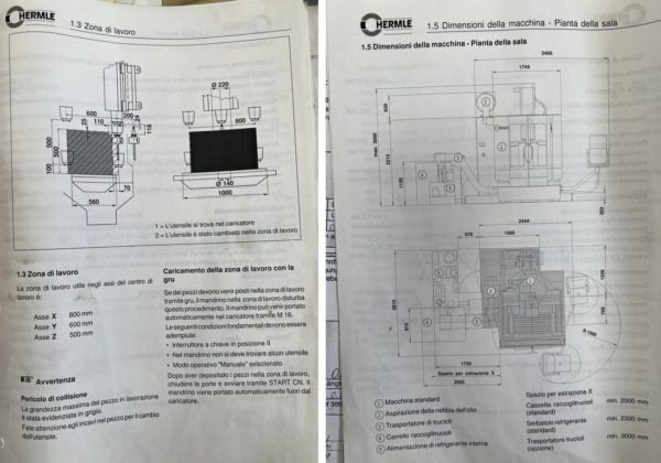 Centro di lavoro verticale ad alta velocità HERMLE C800V usato il Metalmeccanico Di M