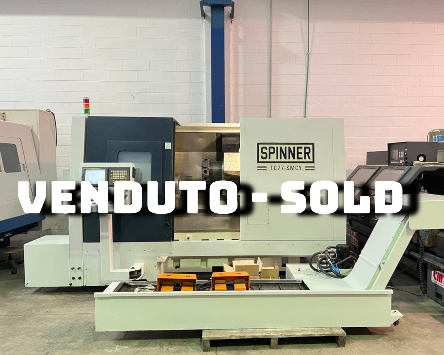 Tornio cnc motorizzato asse Y contromandrino SPINNER TC77 SMCY usato il Metalmeccanico Di M