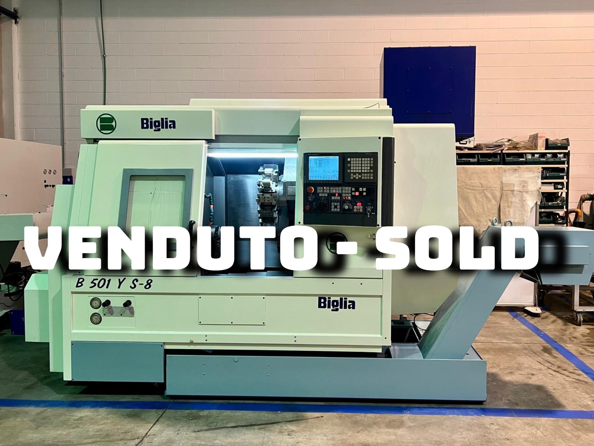Tornio cnc motorizzato contromandrino BIGLIA B 501 YS usato il Metalmeccanico Di M