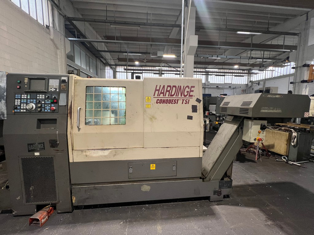 Tornio cnc 3 assi HARDINGE CONQUEST T51 motorizzato usato il Metalmeccanico Di M