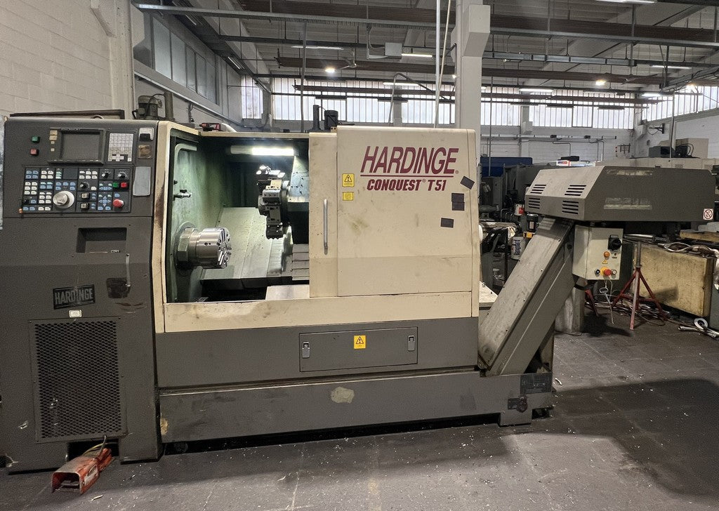 Tornio cnc 3 assi HARDINGE CONQUEST T51 motorizzato usato il Metalmeccanico Di M