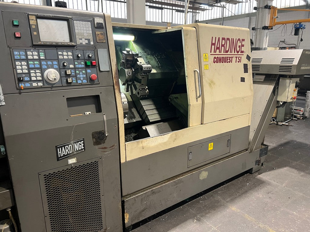 Tornio cnc 3 assi HARDINGE CONQUEST T51 motorizzato usato il Metalmeccanico Di M